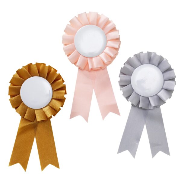 Hobby Horse - rozetten - goud, zilver en roze - Afbeelding 1