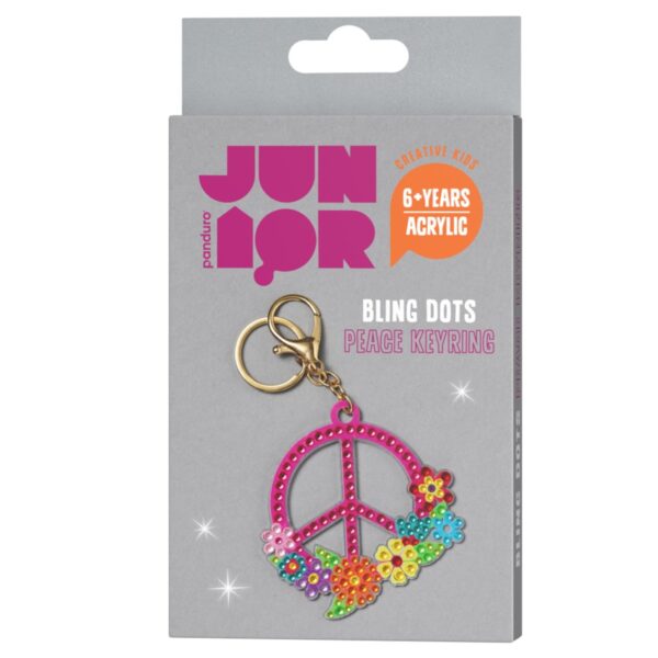 Panduro Junior DIY kit - Bling Dots peace sleutelhanger - Afbeelding 1