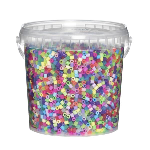 Panduro strijkkralen - 10.000 stuks - 113 mix glitter pastel - Afbeelding 1