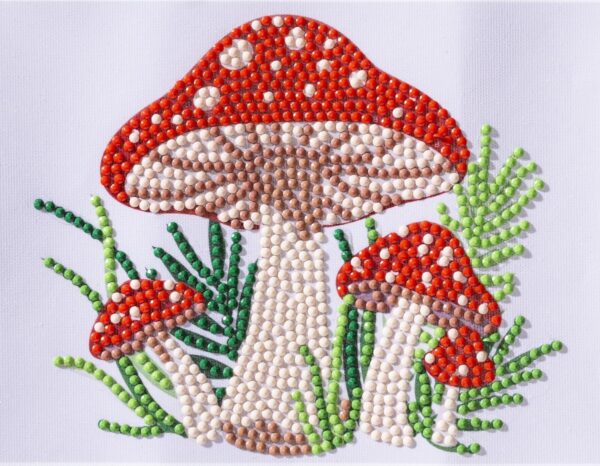 Diamond painting kit - 12x16 cm - paddenstoelen - Afbeelding 1