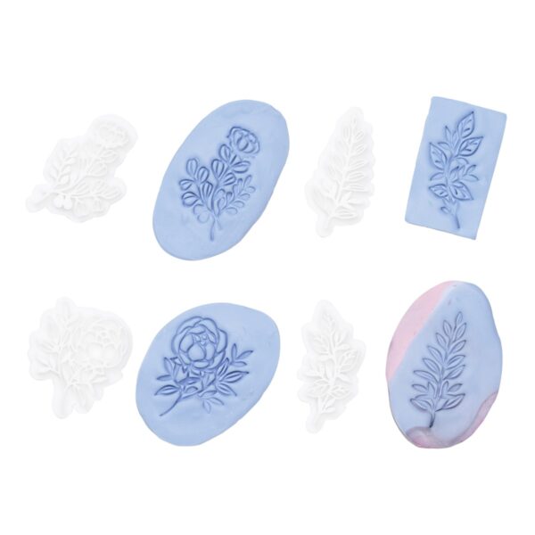 Kleistempels - 4 stuks - bloemen en bladeren - Afbeelding 1