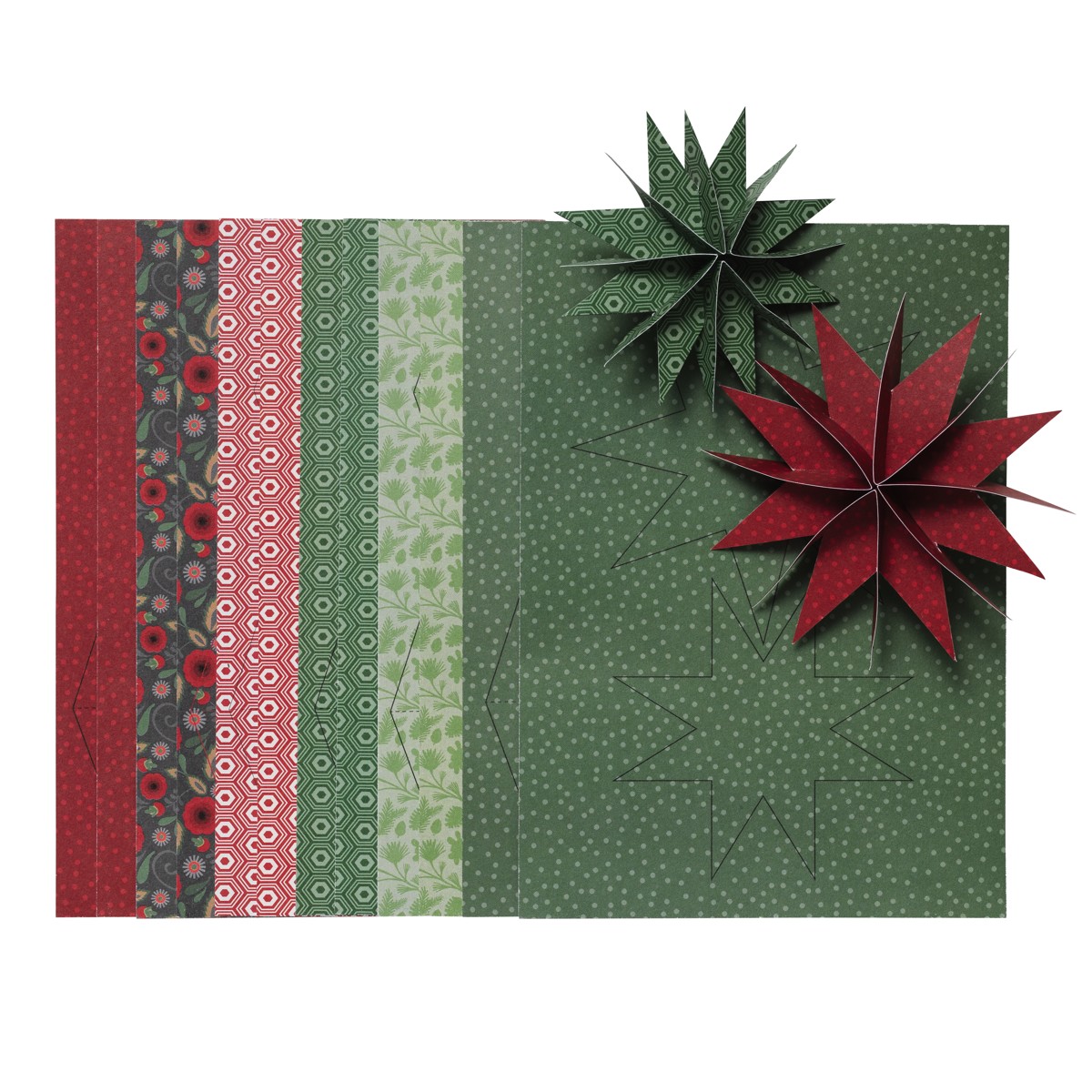 DIY set - papieren kerststerren DIY set - papieren kerststerren - Afbeelding 1
