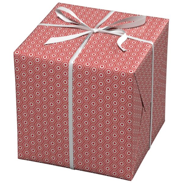 Cadeaupapier - 10 meter - rode honingraat - Afbeelding 1