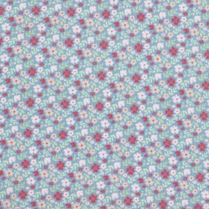 Stof katoen - 50x70 cm - blauwe bloemetjes