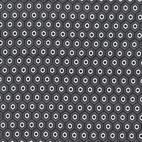 Stof katoen - 50x70 cm - zwarte honingraat - Afbeelding 1