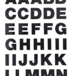 Iron-on alfabet - zwart glitter