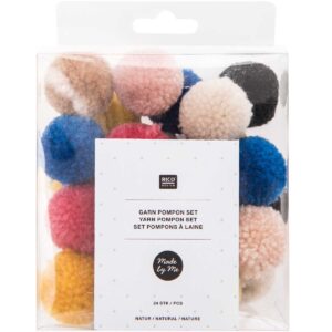 Pompons - 24 stuks - natuur