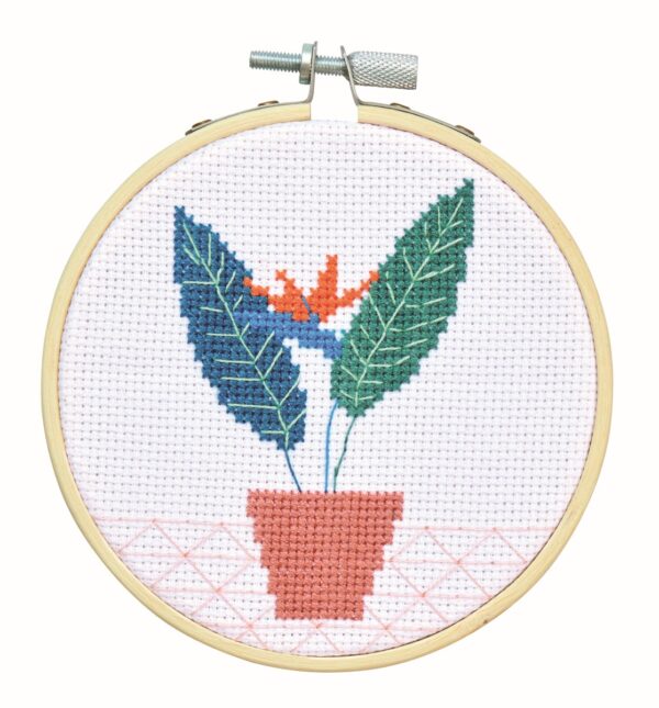 Borduurpakket mini - 10 cm - strelitzia - Afbeelding 1