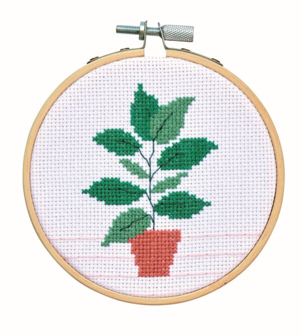 Borduurpakket mini - 10 cm - plant - Afbeelding 1
