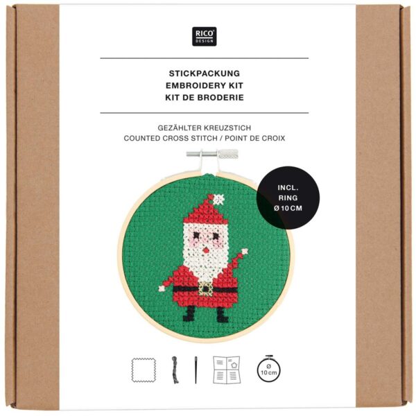 Rico Design borduurpakket - kruissteek kerstman - Afbeelding 1