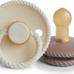 Fopspeen Frigg Rope 0-6mnd Cream/Sepia 2st