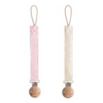 Speenketting Mushie Linnen Blush/Cream