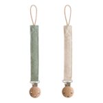 Speenketting Mushie Linnen Olive/Sand