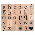 Artemio houten mini stempels - alfabet