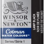 W&N Cotman Watercolours - half napje - lamp black