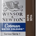 W&N Cotman Watercolours - half napje - sepia