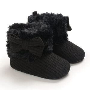Mini Fashion™ - Altijd Warme Voeten - Kinder Winterschoenen Zwart -Strik / 18 (6-12 maanden) | Educatief Speelgoed