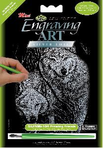 Engraving art - zilver - wolven