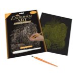 Engraving art - goudkleurig - Lion&Cubs