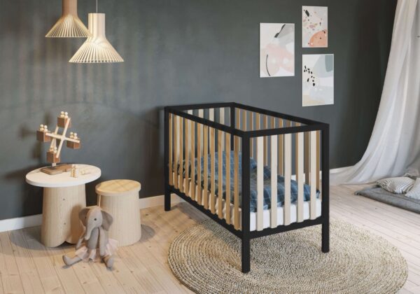 Ledikant Ivy Black/Natural - Afbeelding 1