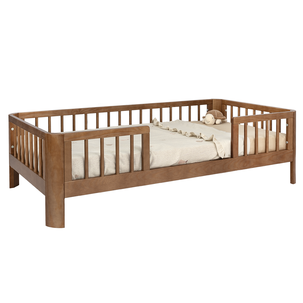 Peuterbed Novi at Home® Feline (Ronde Hoek) 70x140 Walnut - Afbeelding 1