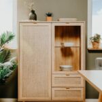 Kast Highboard Finori Bali Eiken/Riet Decor 2-deurs