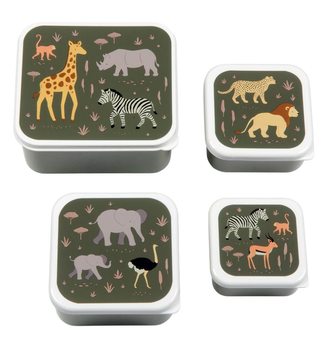 Snack Box Set A Little Lovely Company Savanna 4st. Snack Box Set A Little Lovely Company Savanna 4st. - Afbeelding 1