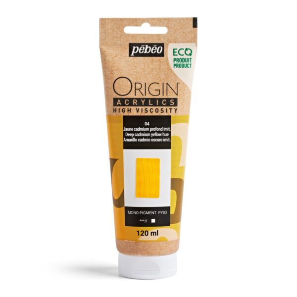 Pebeo Origin Acrylics - 120 ml - 04 Deep Cadmium Yellow Hue - Afbeelding 1