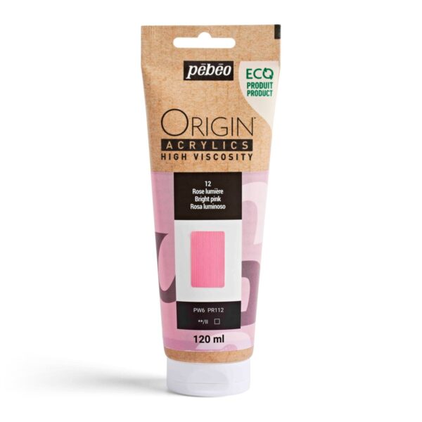 Pebeo Origin Acrylics - 120 ml - 12 Bright Pink - Afbeelding 1