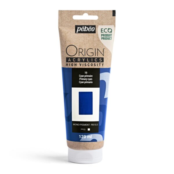 Pebeo Origin Acrylics - 120 ml - 19 Primary Cyan - Afbeelding 1