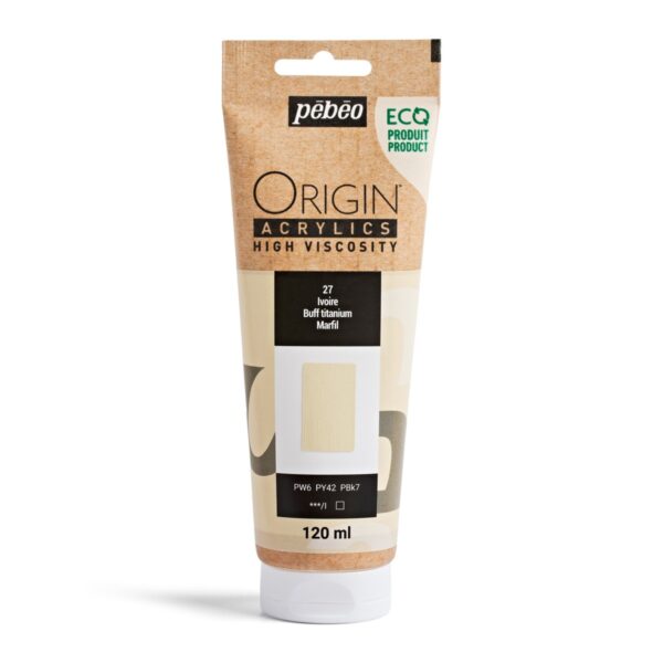 Pebeo Origin Acrylics - 120 ml - 27 Buff Titanium - Afbeelding 1