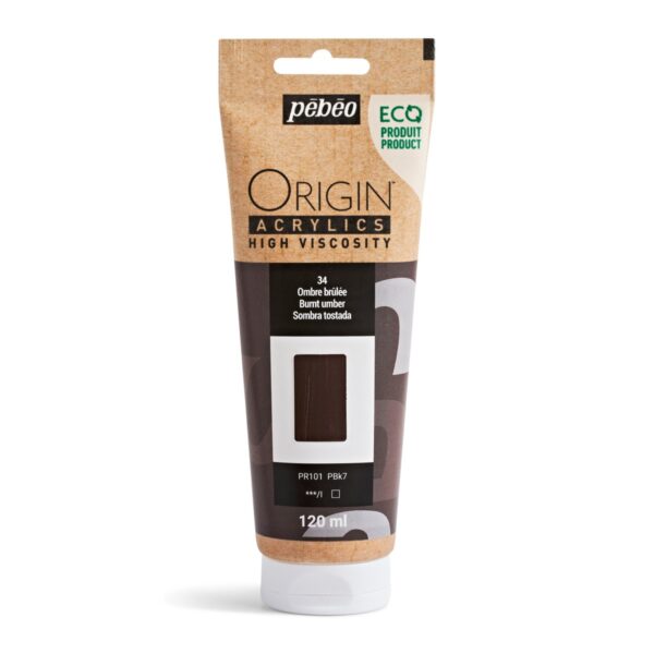 Pebeo Origin Acrylics - 120 ml - 34 Burnt Umber - Afbeelding 1