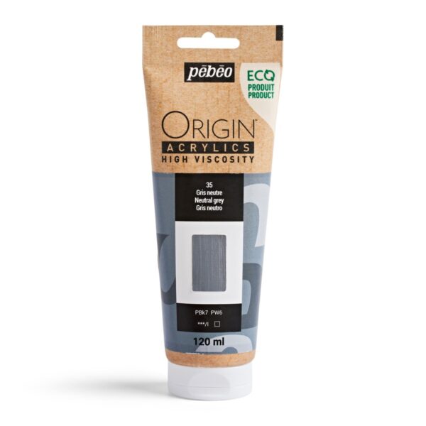 Pebeo Origin Acrylics - 120 ml - 35 Neutral Grey - Afbeelding 1