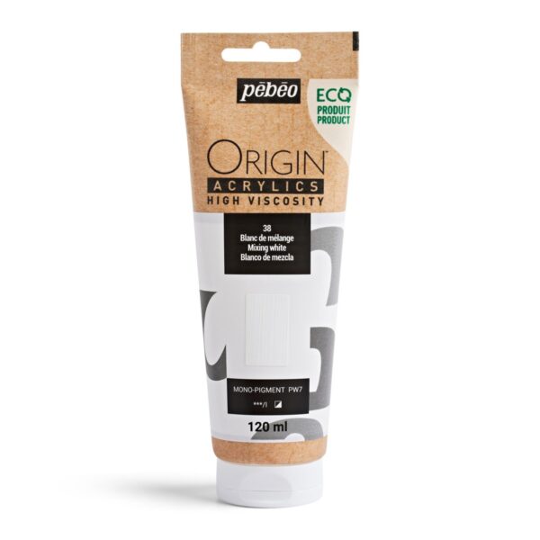 Pebeo Origin Acrylics - 120 ml - 38 Mixing White - Afbeelding 1