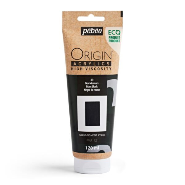 Pebeo Origin Acrylics - 120 ml - 39 Mars Black - Afbeelding 1