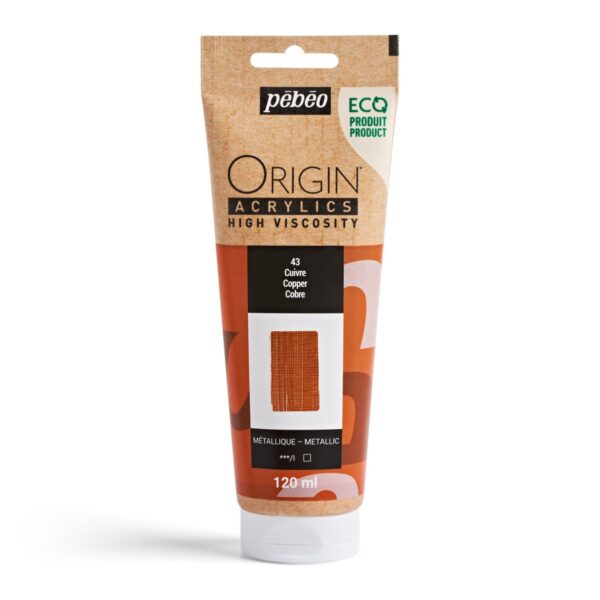 Pebeo Origin Acrylics - 120 ml - 43 Copper - Afbeelding 1