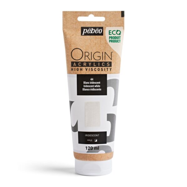 Pebeo Origin Acrylics - 120 ml - 44 Iridescent White - Afbeelding 1