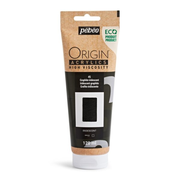 Pebeo Origin Acrylics - 120 ml - 45 Iridescent Graphite - Afbeelding 1