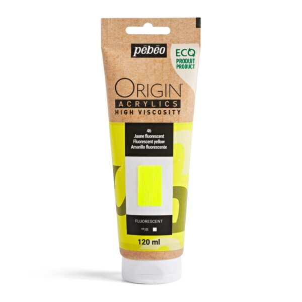 Pebeo Origin Acrylics - 120 ml - 46 Fluorescent Yellow - Afbeelding 1