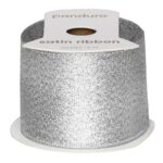 Lint - 8 meter - 40 mm - zilver glitters