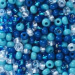 Rocailles - 6/0 - mix blauw