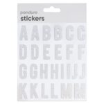 Stickers - letters - glitter zilver