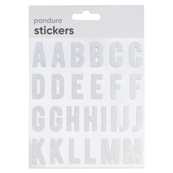 Stickers - letters - glitter zilver - Afbeelding 1
