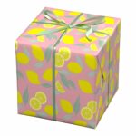 Cadeaupapier - 10 meter - roze/citroenen