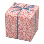 Cadeaupapier - 10 meter - koraalroze/witte bloemen