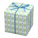 Cadeaupapier - 10 meter - blauw/groen retro