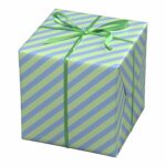 Cadeaupapier - 10 meter - blauw/groen strepen