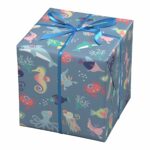 Cadeaupapier - 10 meter - grijsblauw/zeedieren