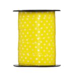 Cadeaulint - 10 meter - geel gestipt mat