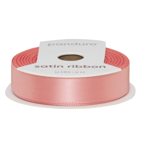 Satijnlint - 12 mm - koraalroze - Afbeelding 1